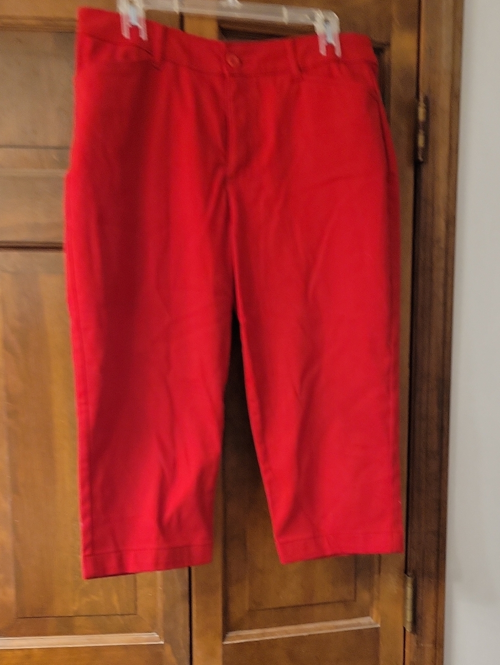 Men's Red Classic Cotton Blend Pants